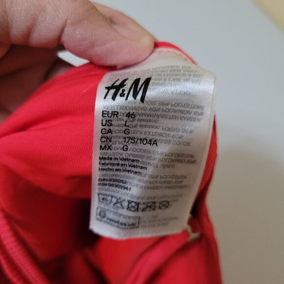 Womens H&M Red & White‎ Ribbed One-Piece Swimsuits Lot Size Sexy Summer Tropical - Picture 2 of 8